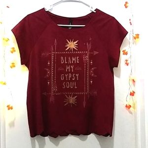 Bohemian Style Gypsy Burgundy Women's Large Shirt Never Worn